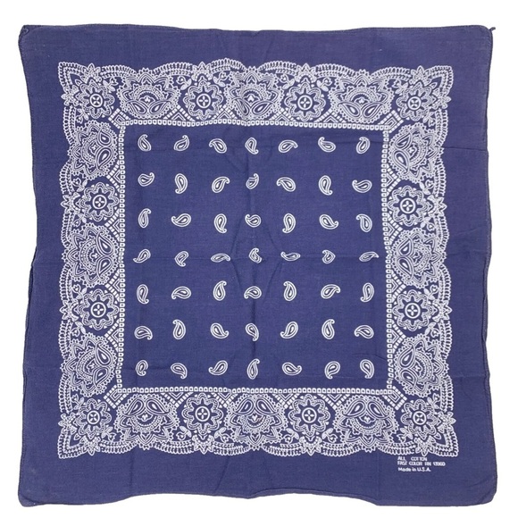 Navy Blue and White Bandana - Picture 1 of 12